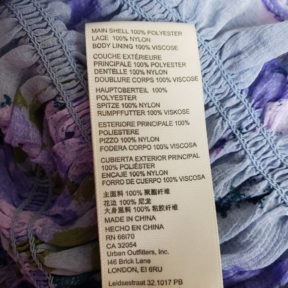 Free People Womens XS Daphne Blouse in Silver Blue Combo NEW - Picture 11 of 11